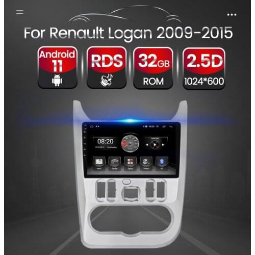 Car GPS Navigation Multimedia Radio Stereo Player Android 11 RDS 2din For Renault Logan 2009 2010 2011 2012 2013 2014 2015