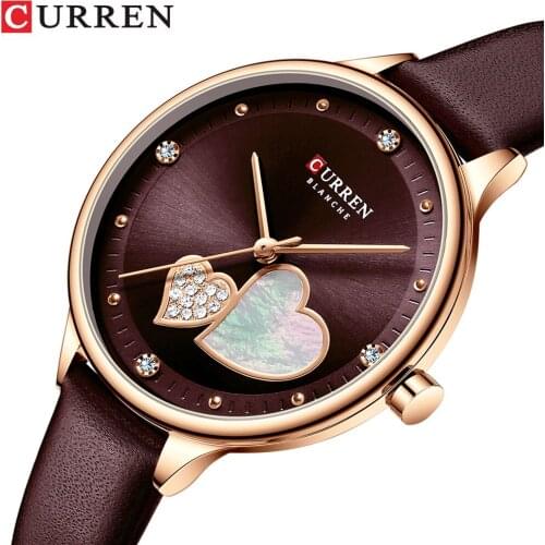 NEW Elegant 3D Mother Of Pearl Dial Watch Women Luxury Fashion Casual Genuine Leather Strap Ladies Diamond Wrist Watch For Girls