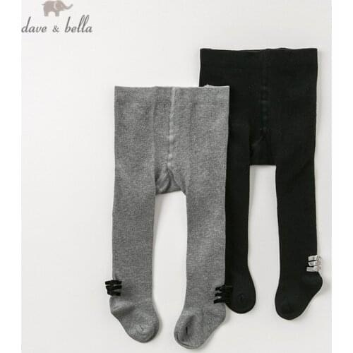 DB12046 dave bella autumn baby girls pants children full length kids solid pants leggings infant toddler trousers
