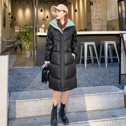 Long womens new style cotton jacket polyester Korean version loose mid-length bread jacket ladies