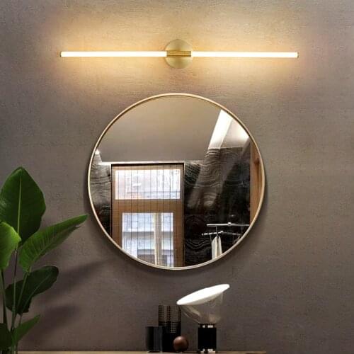 FANPINFANDO Gold Modern Led Bathroom Mirror Light Bedroom dressing table mirror lamp hallway Mirror lighting 360 degree light