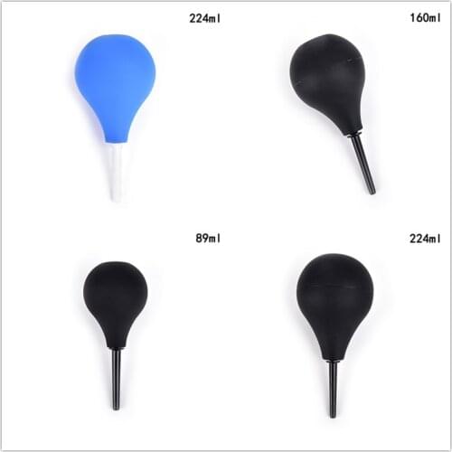 Pear Shaped Enema Rectal Shower Cleaning System Silicone Gel Blue Ball For Anal Anus Colon Enema Anal Cleaning