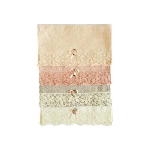 DowryWorld-Bamboo Melis Laced Kitchen Towel 4 Pieces %100 Cotton