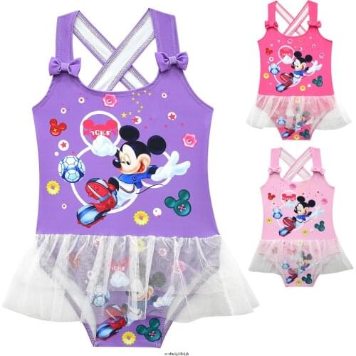 Disney baby girls Bikini cartoon Mickey Mouse print Swimwear Swimming Swimsuit Beachwear baby girl Clothing