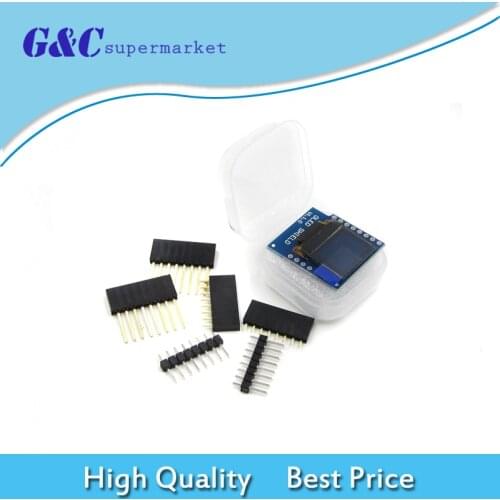 Mini 0.66 Inch 64X48 OLED Shield for WeMos D1 IIC/I2C SSD1306 IC Drive Oled Module 3.3V With Pins for Arduino diy electronics