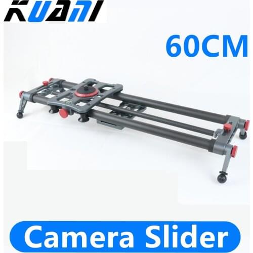 KUANI 60cm Mini Rotation Carbon Fiber Dolly Camera Slider Track Rail Motorized For dslr Camera Video Tripod With Bag