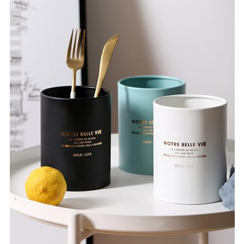 304 Stainless Steel Cutlery Holder Drainer Rack Home Kitchen Round Chopsticks Storage Tube Spoon Fork Organizer Shelf