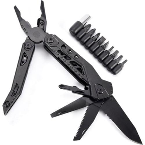 Multi Tool Plier Folding Tools Knife Survival Tactical 11 in 1 Multifunction Bottle Opener Screwdriver Kit Bits Camping Pliers