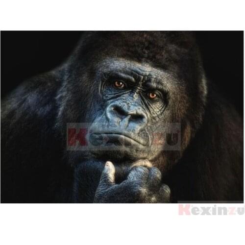 Kexinzu Full 5D DIY Square/Round Drill Diamond Painting "Gorilla" 3d Diamond Embroidery Cross Stitch Decor Gift Ke051