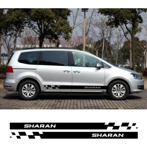 Car Body Sticker For-Volkswagen Sharan Auto Door Side Skirt Stickers Racing Decals Both Side MPV Sport Stripes