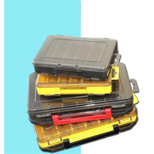 Fishing Lure Box Case 12 14 Room Double Sided Tool Container For Fishing Bait Plastic Storage Box