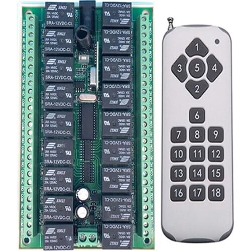DC 24V 18 Channels 18CH RF Wireless Remote Control Switch Remote Control System receiver transmitter 18CH Relay 315/433 MHz