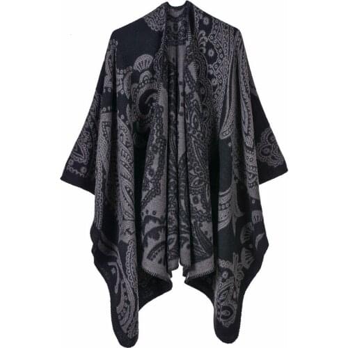 Luxury New Women Winter All-Match Poncho Shawls Wraps Ladies Pashmina Shawl Thick Scarf Stoles Warm Feminino Ponchos Capes