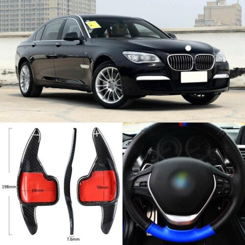 Carbon Fiber Gear DSG Steering Wheel Paddle Shifter Cover Fit For BMW 7 Series 2013-2015