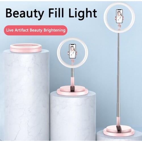 11.4 inch Foldable Selfie Ring Light with Holder Dimmable LED Ring Light with Phone Stand 3 Color Modes For Makeup Video Live