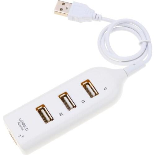 200pcs/lot USB 2.0 High Speed USB Hub 4 Port Splitter USB Adapter Mini Hub Socket For PC Laptop Notebook Computer Windows Mac