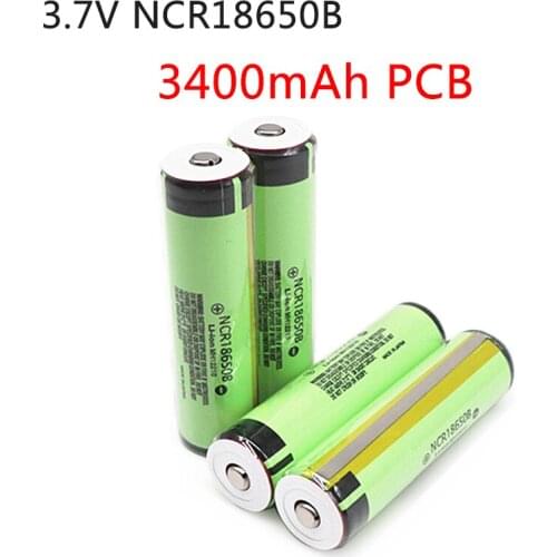 100% Original 18650 battery 3.7v PCB battery For NCR18650B 3400mAh 3.7V Li-ion Rechargeable battery PCB Protected Free Shopping