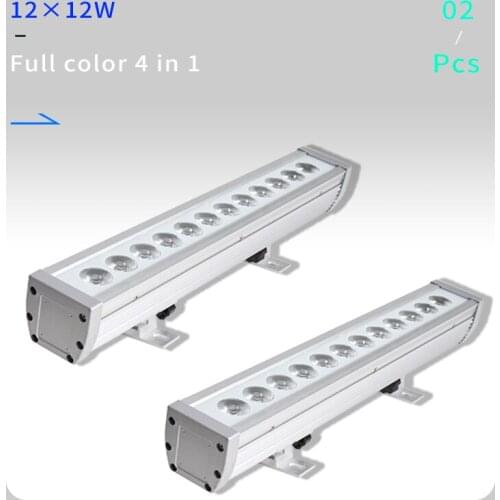 2pcs/lots IP65 waterproof Led 12x12w RGBW 4in1 bar Wall Wash Light Led Outdoor Flood Light DJ Bar Show Stage Light