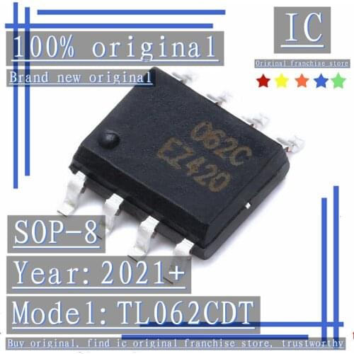 2021+100% Brand new original 10PCS-50PCS TL062CDT SOP-8 Dual JFET input operational amplifier