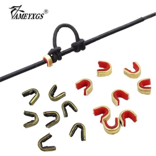 30pcs Archery Bow String Buckle Clip Nock Copper Buckle Nocking Bowstring Positioning Point For Bow Hunting Shooting Accessories