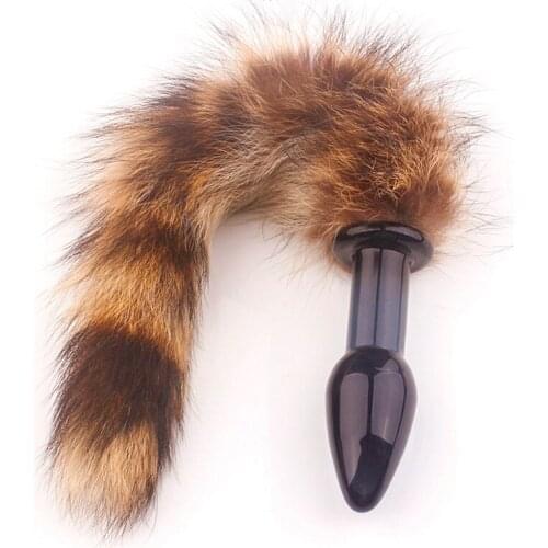 Sexy Toy Fox Tail Anal Plug Glass Erotic Butt Anus Dilator Animal Porn Adult Sex Toys For Women Man Couple Cosplay Accessories