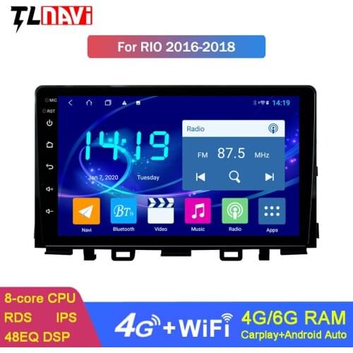 DSP 6G+128G Android 10 Car Audio Player 9 Inch IPS 2.5D Screen For KIA Picanto RIO 2017 GPS Navigation