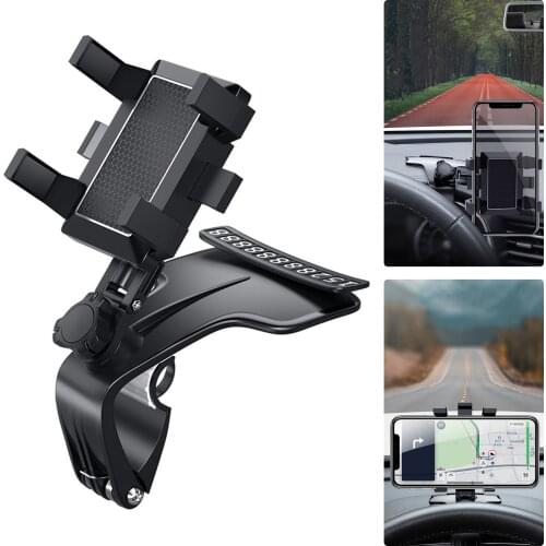 Car Phone Holder Car Dashboard Rearview Mirror Phone Bracket Omni-directional Rotating Creative Mobile Phone GPS Bracket Support