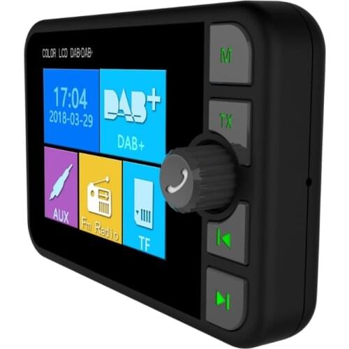 P0RB Car Dab/dab+ Radio Adapter 2.4" Lcd Bluetooth Fm Transmitter Handsfree with Usb Port/sd Card/aux Output/dab
