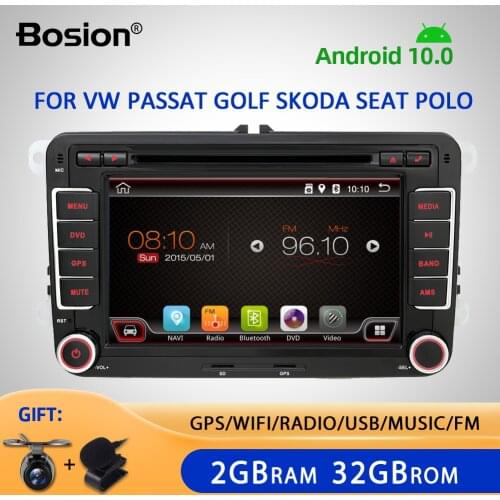 Bosion Car Multimedia player Android10 GPS 2 Din Car Radio Audio Auto for Volkswagen GOLF 5 6 POLO PASSAT CC TIGUAN TOURAN WIFI