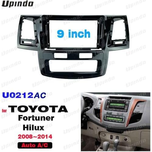 2 Din 9 Inch Car Radio ABS PC Plastic Fascia Plane Frame for TOYOTA Fortuner Hilux 2008-2014 Dash Kit