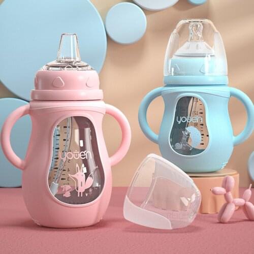 Baby Feeding Bottle Silicone Straw Water Drink Bottles For Baby Milk Feeder Set Baby Milk Bottles Newborn Heat resistant