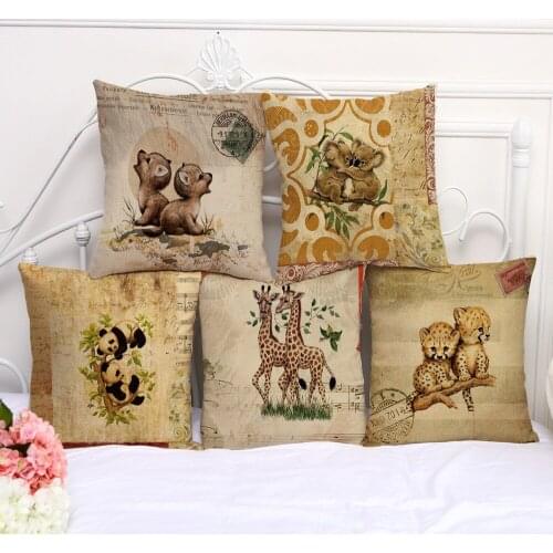 1 Piece Famous Designer Hug Cushion Cover Decorative Home Decor Chair Sofa Throw Pillows Case 45x45cm Koala giraffe