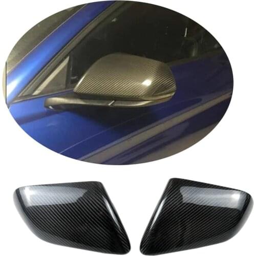 2Pcs Carbon Fiber Rear View Side Mirror Cover Shell Housing Trim for Ford Mustang 2015 2016 2017 2018 2019 2020