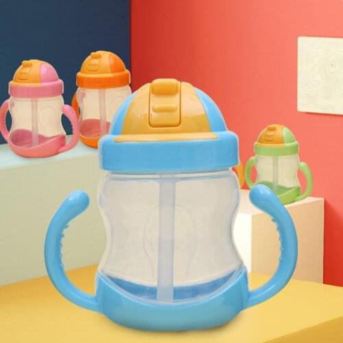 Newborn Baby Bottle Portable Kid Baby Drinking Water Bottle Straw Cup with Double Double Supplies Milk Feeding Tools 280ml