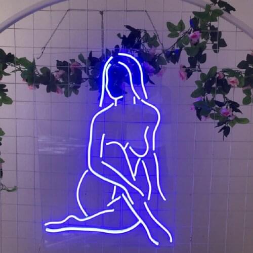 Custom Sexy Indie Lady sexy womans bar silhouette Led Neon Sign Light Wall Hanging Decor for Bar Home Room Bedroom Party Bar
