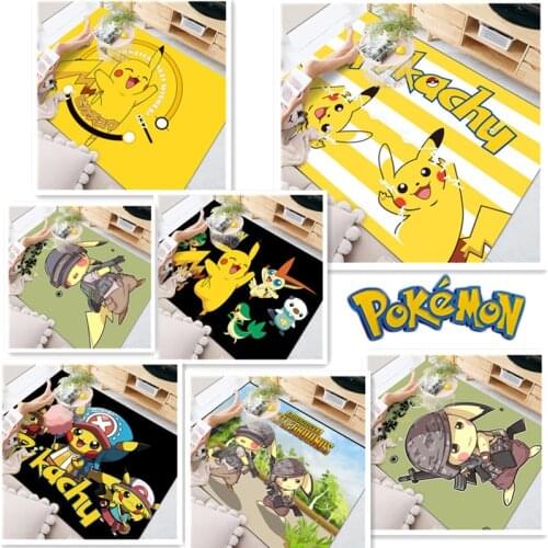 Elves Pokemon carpet Cartoons Pikachu printing Childrens mat door living room bedroom bathroom Carpet pad Floor decoration