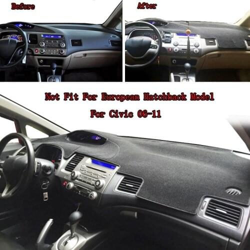 Car Dashboard Mat Cover Pad Dash Sun Shade Instrument Carpet For Honda Civic Acura CSX 2006 2007 2008 2009 2010 2011 Accessories