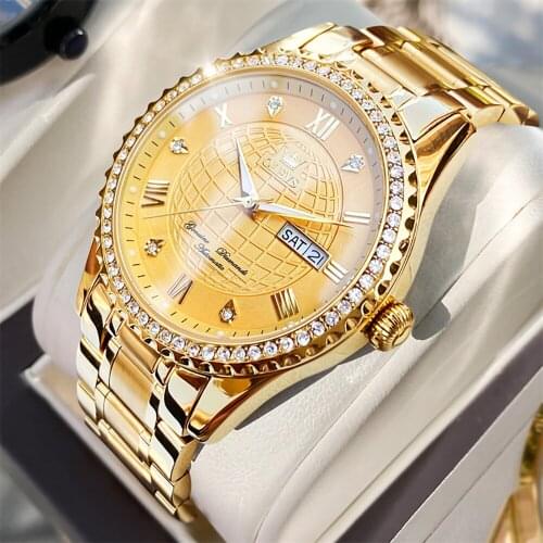 Men Mechanical Watch Waterproof Stainless Steel Automatic Business Wristwatch For Man Limited Edition Original Gold Watch Reloj