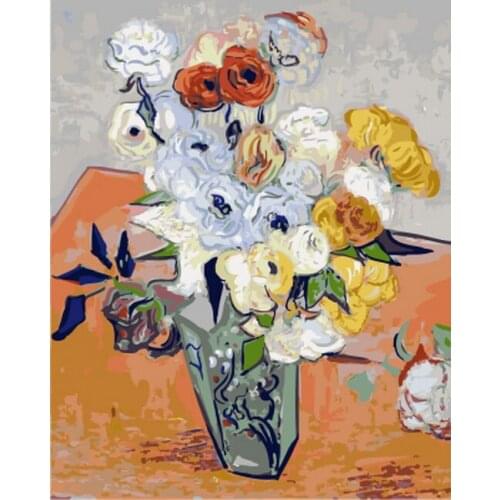 UnFrame picture oil painting by numbers wall decor diy painting on canvas for home decor 4050 iris