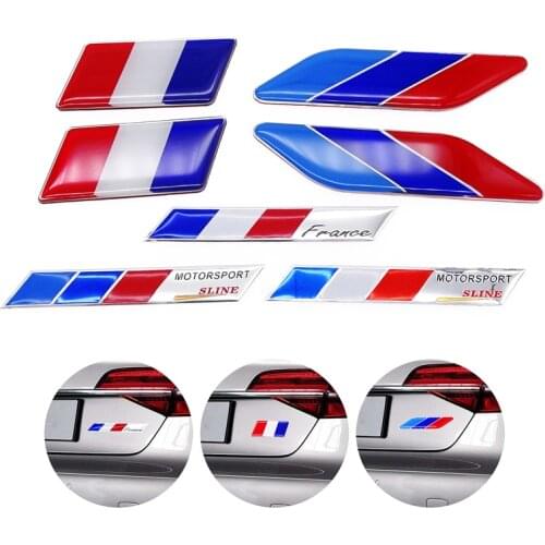 General Motors Styling Badge Stickers 3D French Flag Badge Car Stickers Decals Suitable for Benz Ferrari Lamborghini BMW