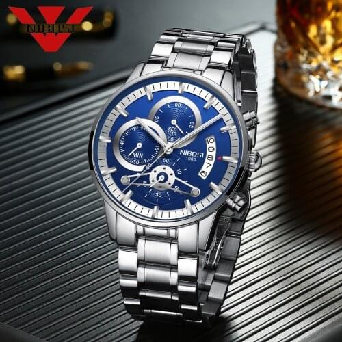 NIBOSI Blue Top Luxury Brand Mens Watches Sports Watches Men Quartz Clock Sports Military Blue Wrist Watch Relogio Masculino