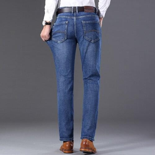 2020 New Stretch Clasic Grey Blue Black Trousers Men Jeans Business CasualGrey Blue Black Trousers Male Slim Denim Pants