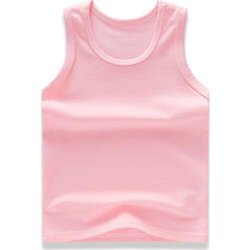 2019 Autumn High Quality Solid Girls Tops Camisoles Sleeveless Girls Vest Fashionable Tops