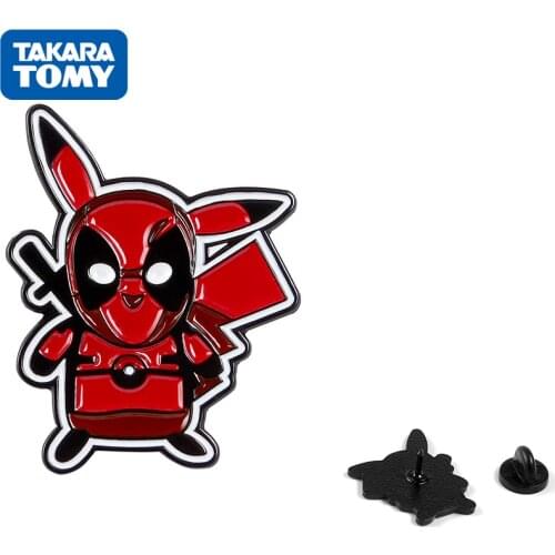 Pokemon Anime Cool Detective Pikachu Brooch Film and Television Peripheral Cartoon Enamel Badge Childrens Toy Birthday Gift