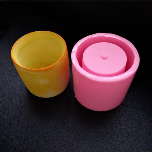 Simple Round Cement Silicone Pot Mold handmade Concrete flowerpot Making Planter Mould