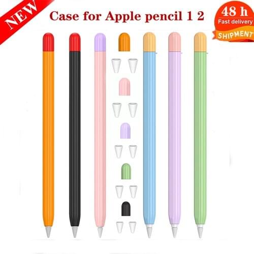 Silicone Pencil Holder Case For Apple Pencil 1 2 Compatible ipencil Stand Sleeve For iPad Pro Stylus Protective Anti-lost Cover