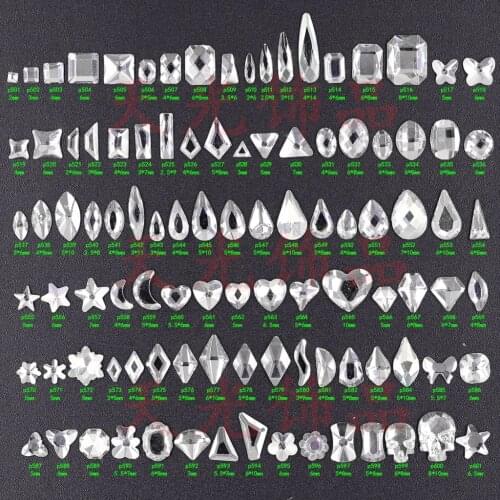 Swarovsky 20pc/lot Glass Nail Art Rhinestones Pear 40Style Colorful Stones Nail Art Charm Crystal Rhinestone 3D Nail Jewelry