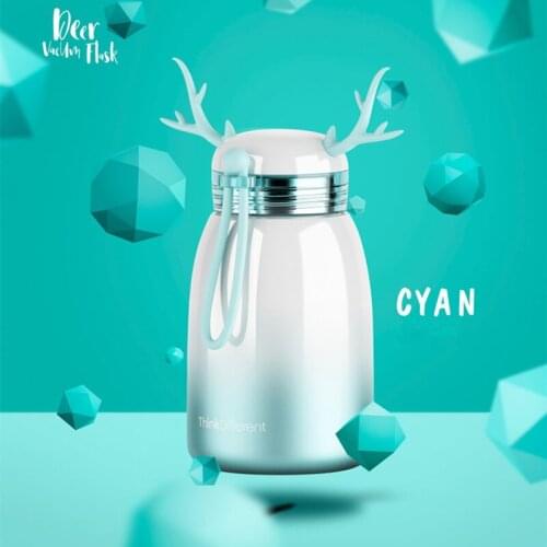 Hot Stainless steel double layer Portable thermos flack Creative Christmas elk modeling gift family office coffee vacuum cup