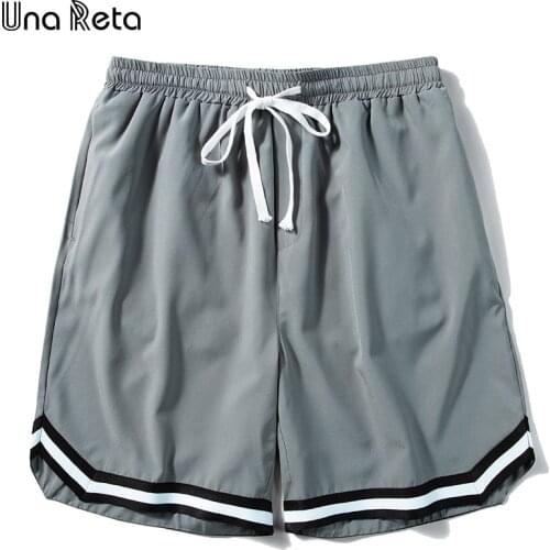 Una Reta Thin Summer Shorts Men New Streetwear Elastic Waist Knee Length Sweatpants Hip Hop Patchwork Loose Shorts For Men