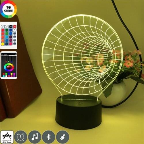 Unique Night Light LED The Time Tunnel Image 3D Neon Lava Lamp Special Gift Hotel Room Party Decoration Nightlight with Remote